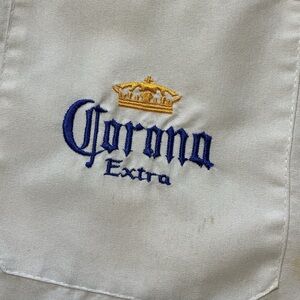 Vintage Corona Extra Beer Cerveza Victoria Mexico Embroidered Button Work Shirt